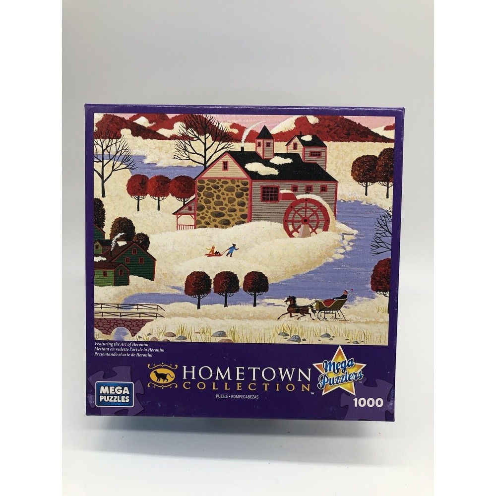 New Mega Puzzles Hometown Collection WINTER IN MAINE 1000 pc Puzzle Heronim Art